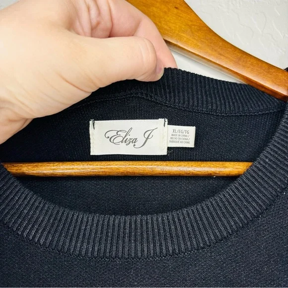 Eliza J Geometric Knit Sweater Geometric Print Dress XL Fit & Flare‎ Long Sleeve - Picture 5 of 10